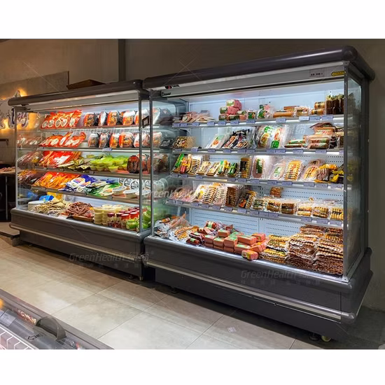 Супермаркет: напитки, мясо, фрукты и овощи, деликатесы, вертикальный холодильник, коммерческий многоярусный холодильник с дверным охладителем